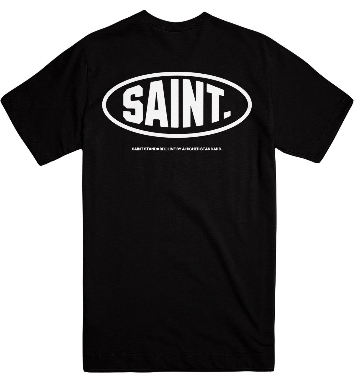 Black heavy weight  t-shirt with 'SAINT ' logo in White